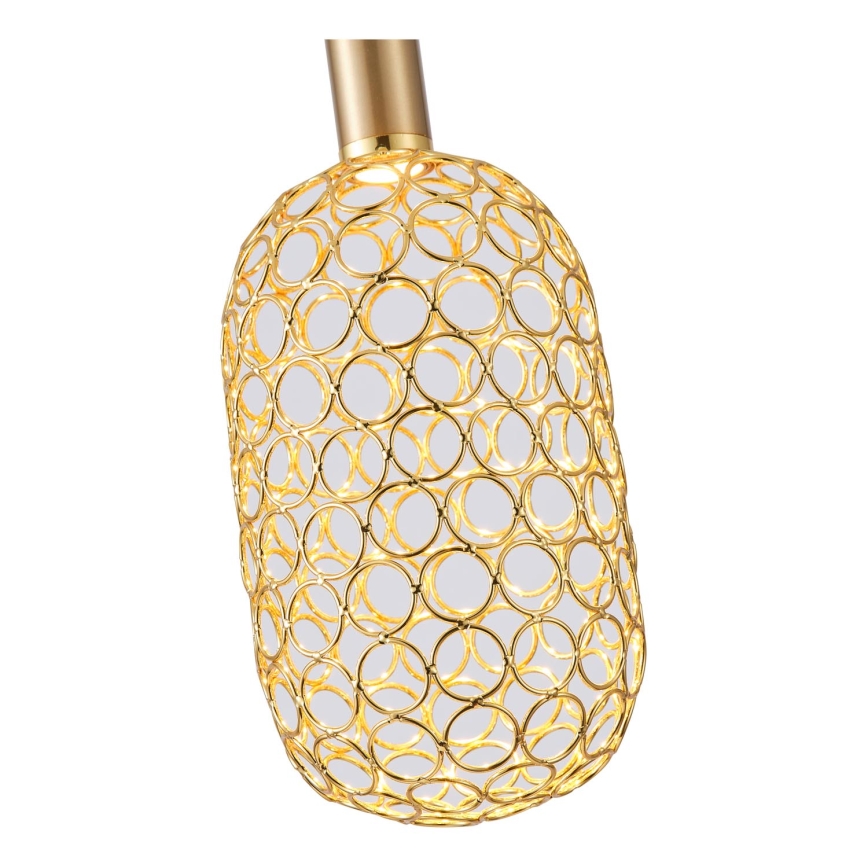 Lámpara LED colgante LED/6,3W/230V 3000K dorado diá. 20 cm
