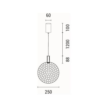 Lámpara LED colgante LED/6,3W/230V 3000K dorado diá. 25 cm
