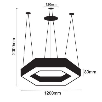 Lámpara LED colgante LED/60W/230V 4000K diá. 120 cm