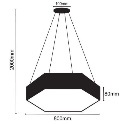 Lámpara LED colgante LED/70W/230V 4000K diá. 80 cm