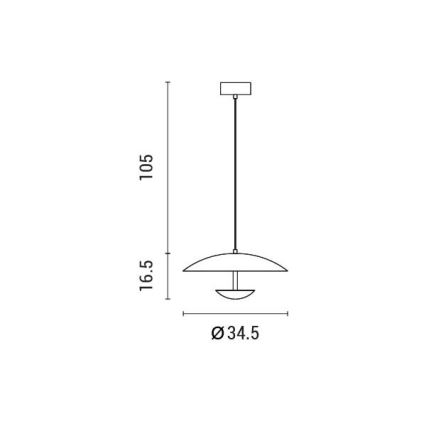 Lámpara LED colgante LED/7W/230V 3000K diá. 34,5 cm