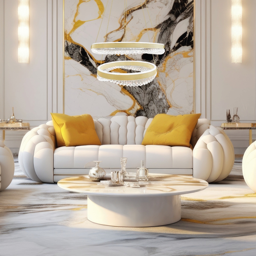 Lámpara LED colgante LED/85W/230V diá. 60 cm dorado