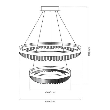 Lámpara LED colgante LED/85W/230V diá. 60 cm dorado
