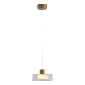 Lámpara LED colgante LED/8W/230V 3000K dorado/transparente pr. 20 cm