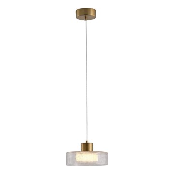 Lámpara LED colgante LED/8W/230V 3000K dorado/transparente pr. 20 cm