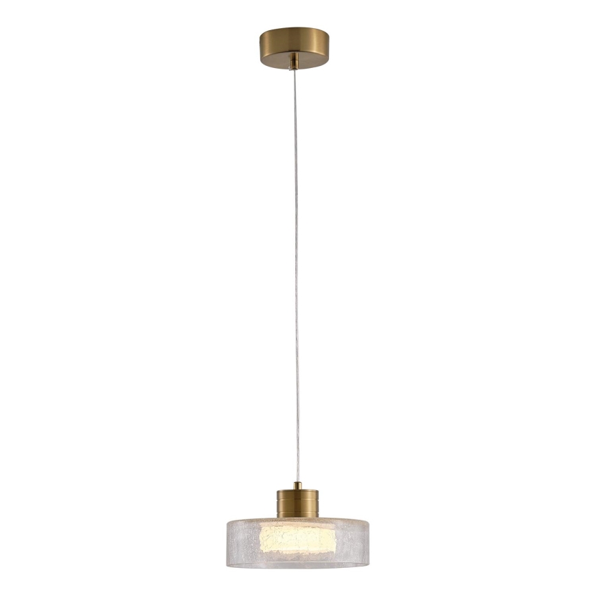 Lámpara LED colgante LED/8W/230V 3000K dorado/transparente pr. 20 cm