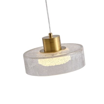 Lámpara LED colgante LED/8W/230V 3000K dorado/transparente pr. 20 cm
