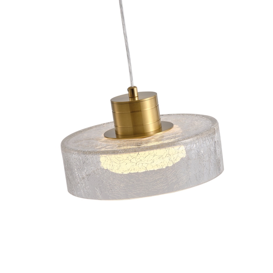 Lámpara LED colgante LED/8W/230V 3000K dorado/transparente pr. 20 cm