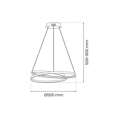 Lámpara LED colgante LUCERO LED/48W/230V cromo brillante