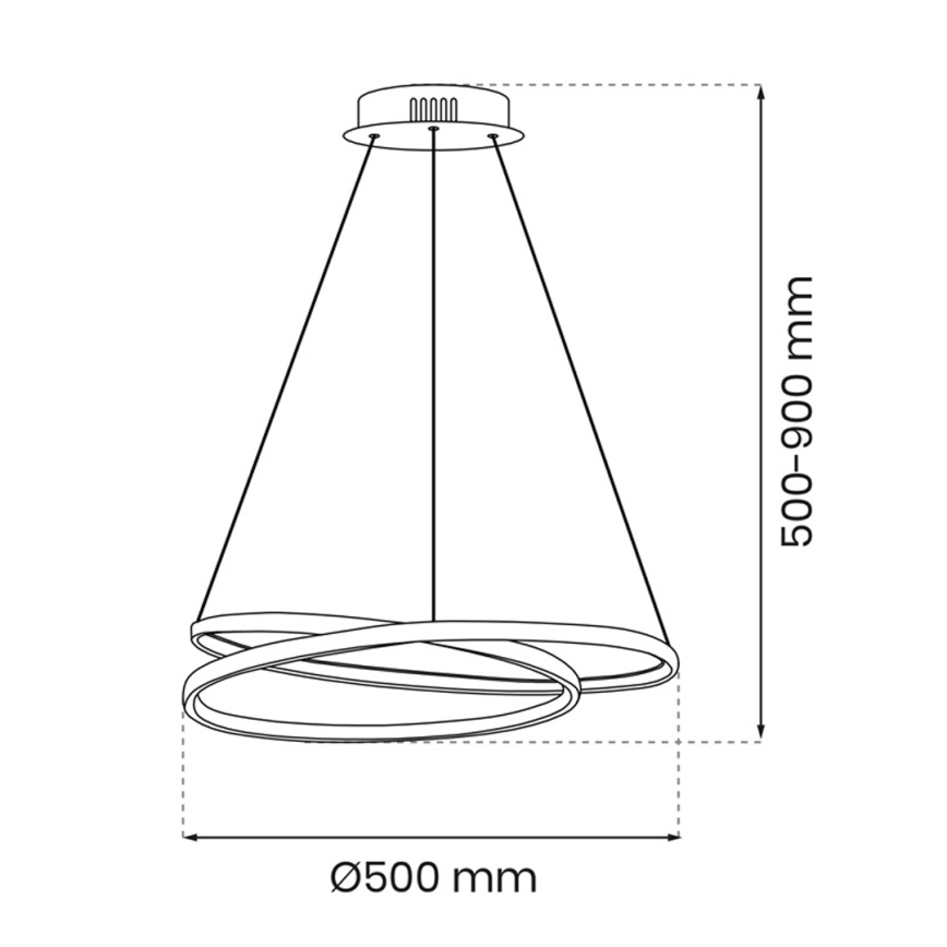 Lámpara LED colgante LUCERO LED/48W/230V negro