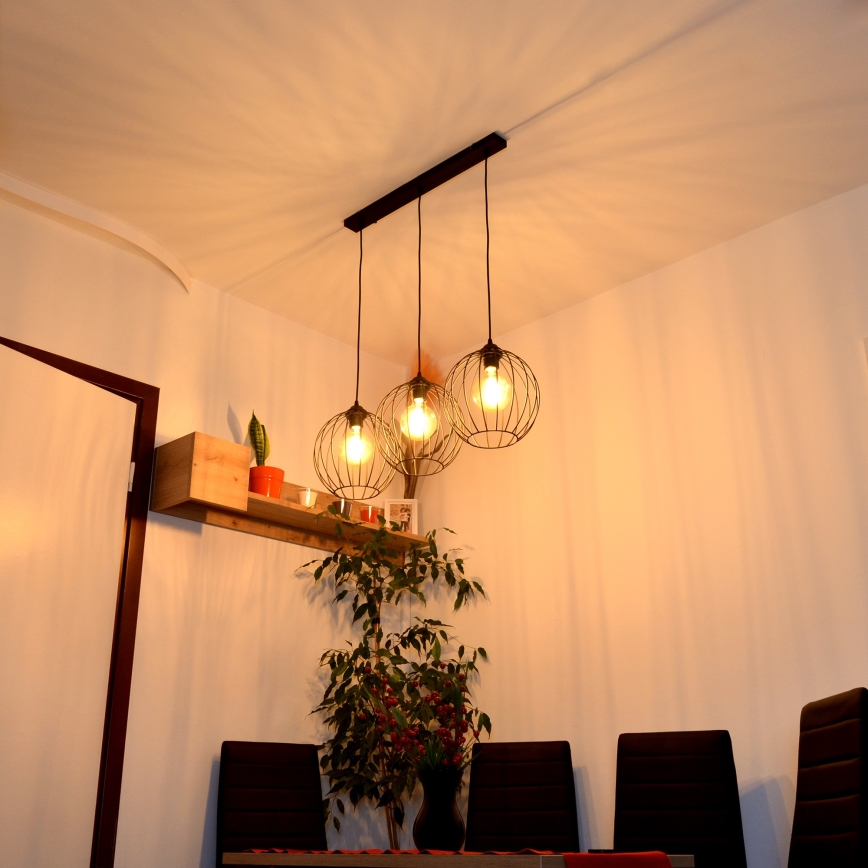 Lámpara LED colgante MERCURE 3xE27/15W/230V