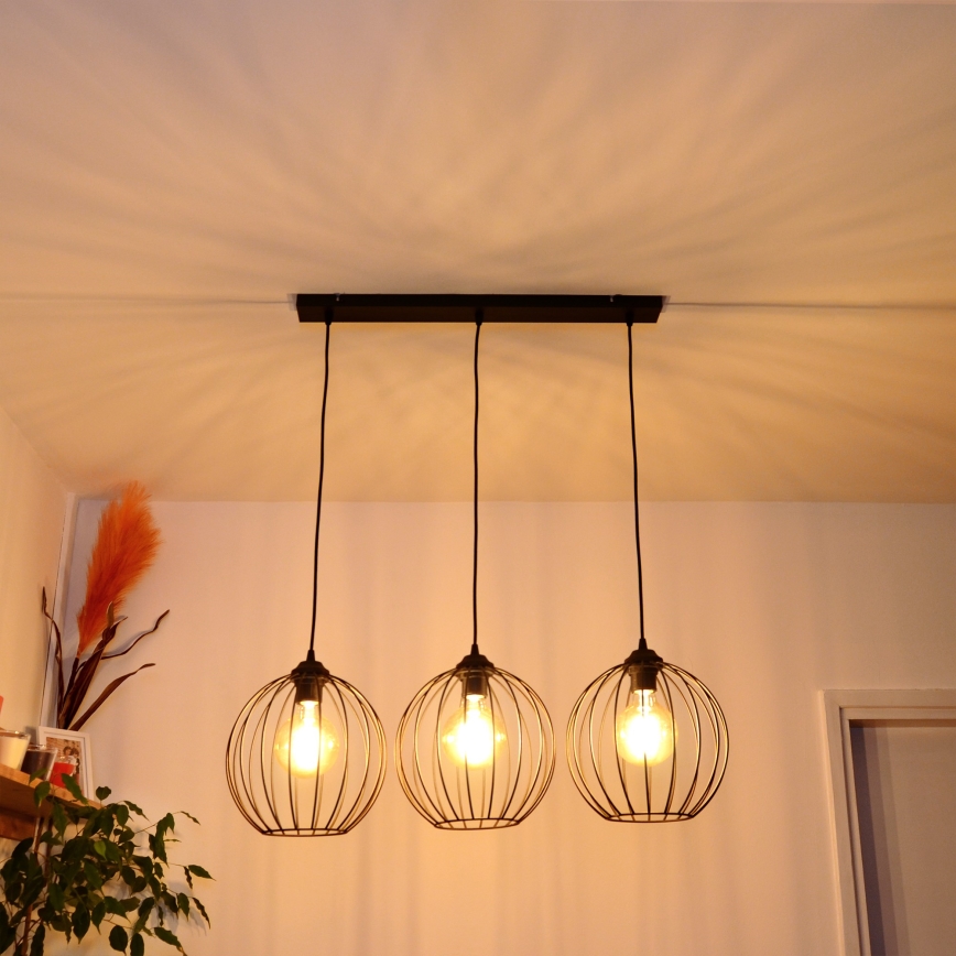 Lámpara LED colgante MERCURE 3xE27/15W/230V