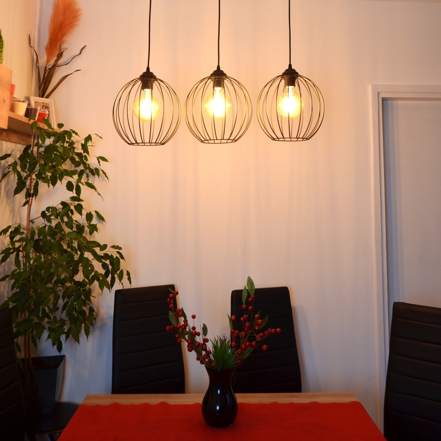 Lámpara LED colgante MERCURE 3xE27/15W/230V