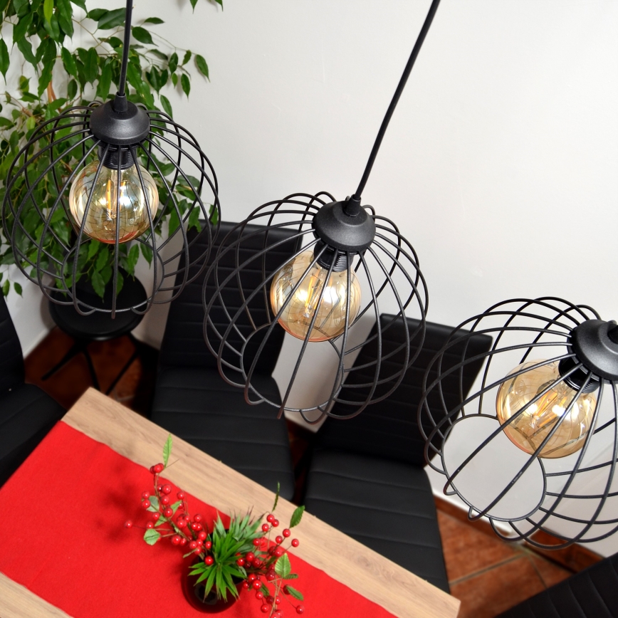 Lámpara LED colgante MERCURE 3xE27/15W/230V