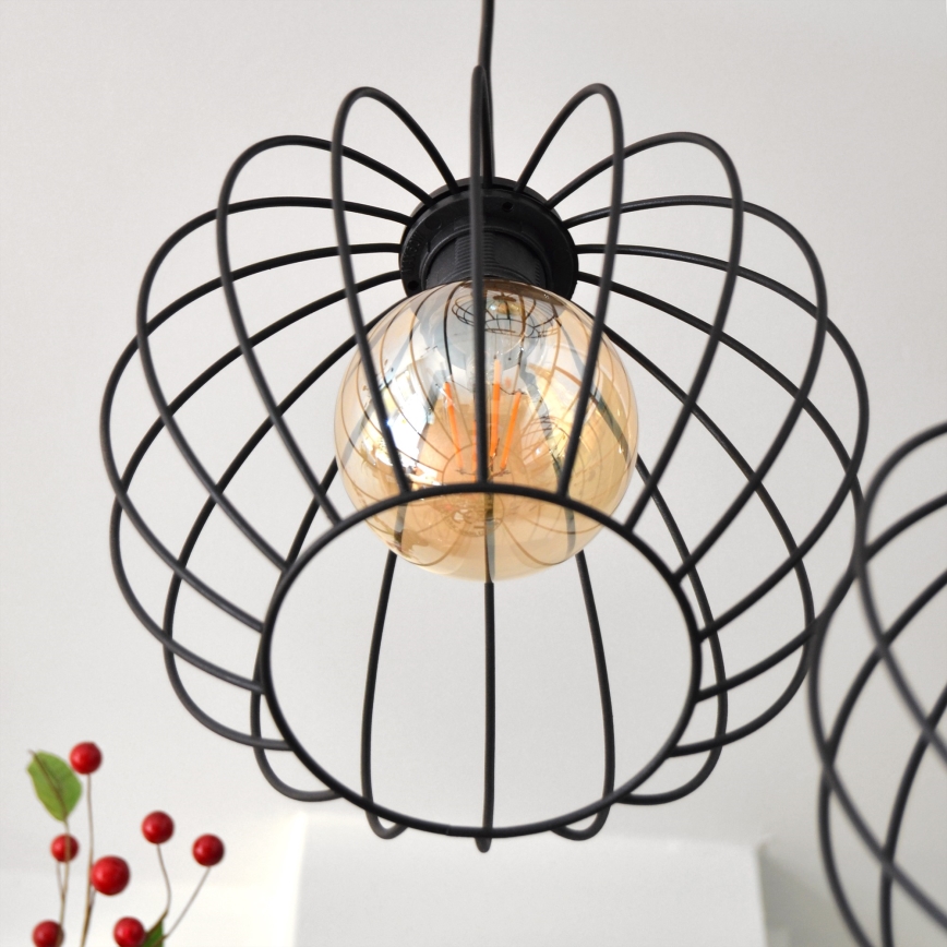 Lámpara LED colgante MERCURE 3xE27/15W/230V ø 50 cm negro
