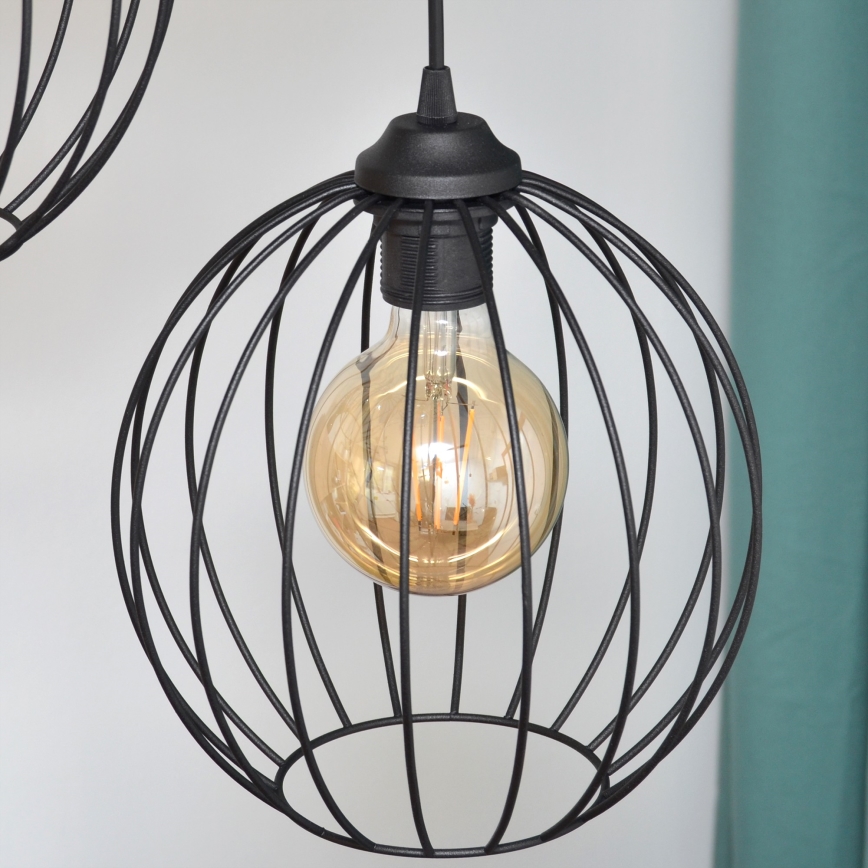 Lámpara LED colgante MERCURE 3xE27/15W/230V ø 50 cm negro