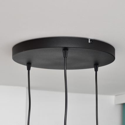 Lámpara LED colgante MERCURE 3xE27/15W/230V ø 50 cm negro