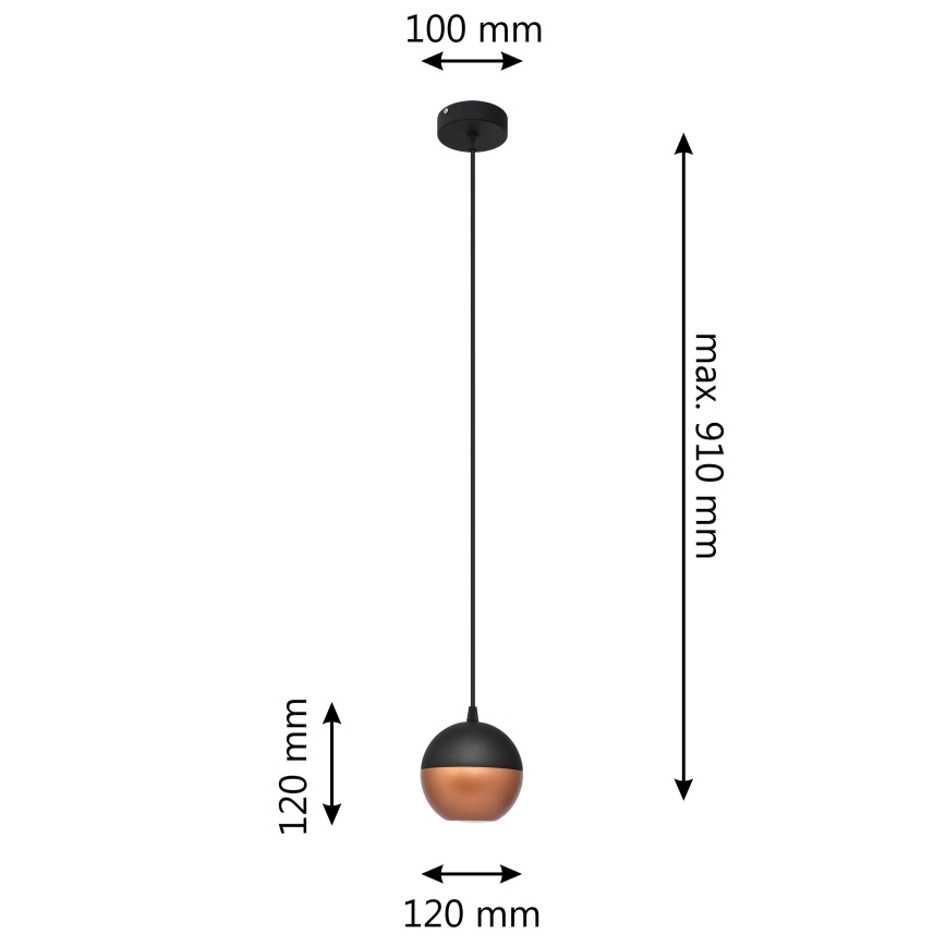 Lámpara LED colgante MIDWAY 1xGU10/4,8W/230V negro/cobre