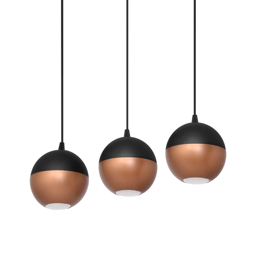 Lámpara LED colgante MIDWAY 3xGU10/4,8W/230V negro/cobre