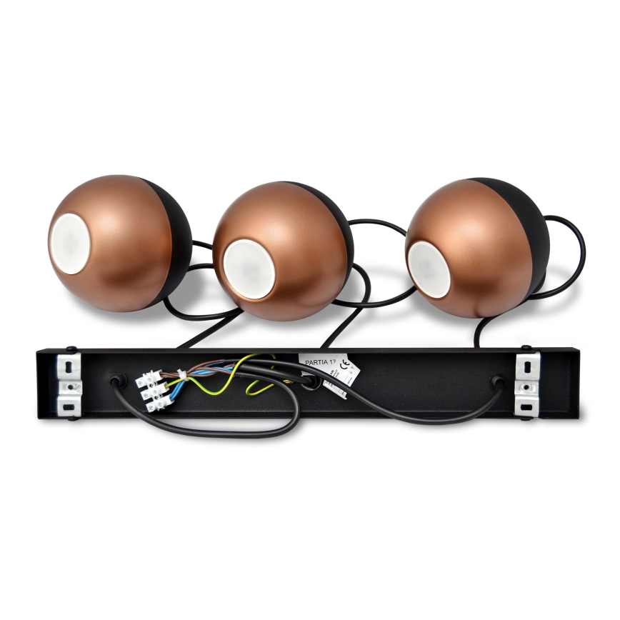 Lámpara LED colgante MIDWAY 3xGU10/4,8W/230V negro/cobre