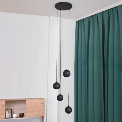 Lámpara LED colgante MIDWAY 4xGU10/4,8W/230V negro
