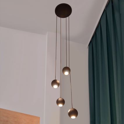 Lámpara LED colgante MIDWAY 4xGU10/4,8W/230V negro