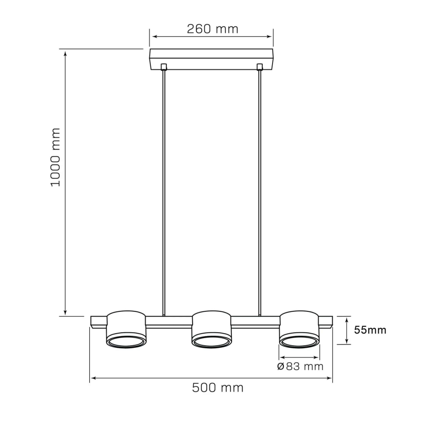 Lámpara LED colgante MIRELLA 3xGX53/6W/230V dorado/negro