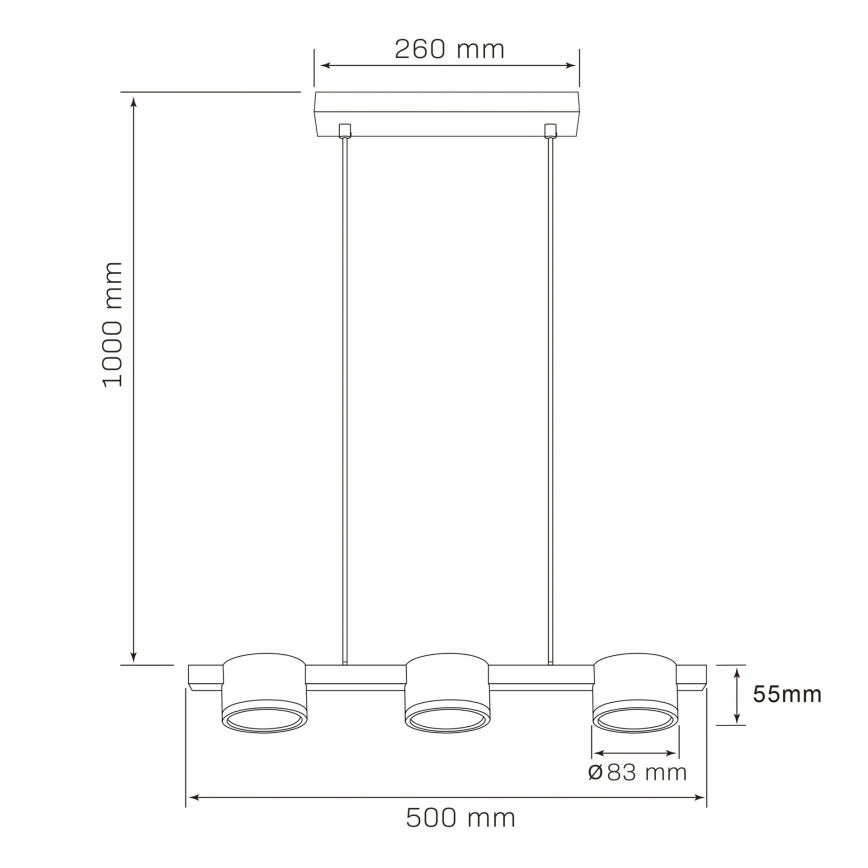 Lámpara LED colgante MIRELLA 3xGX53/6W/230V negro