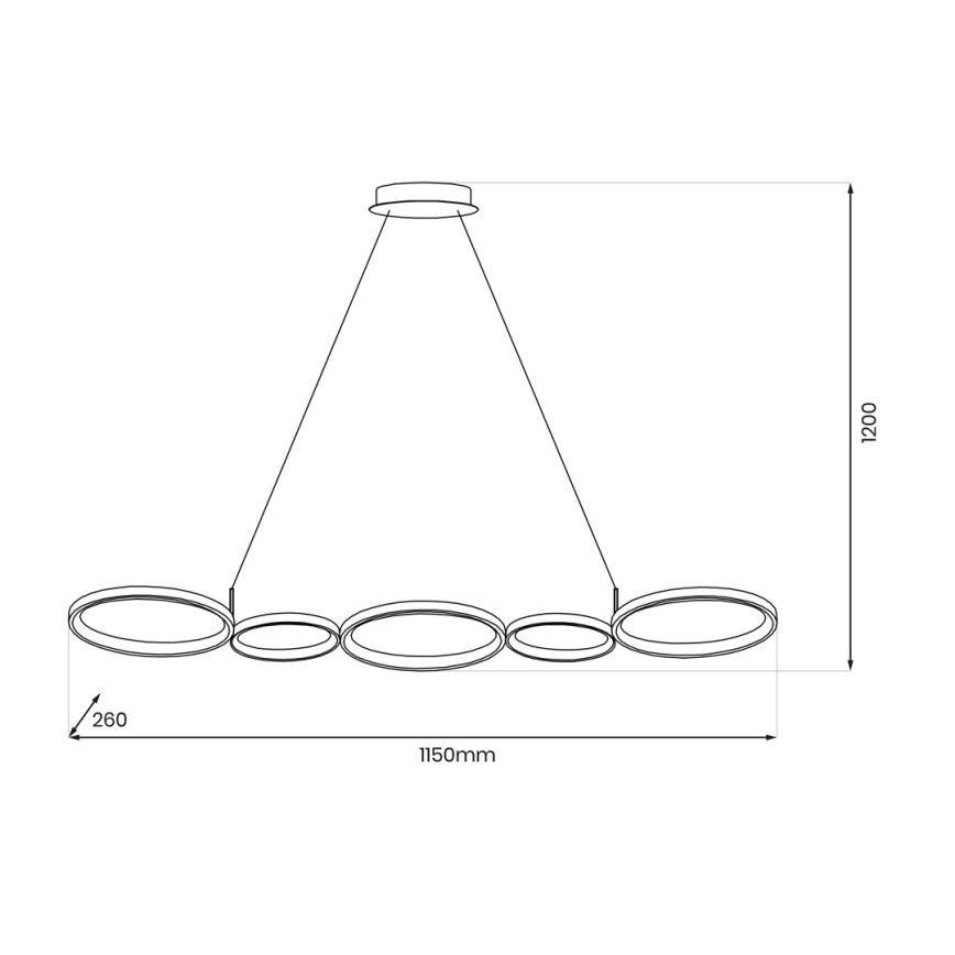 Lámpara LED colgante OLYMPIA 5xLED/10W/230V gris