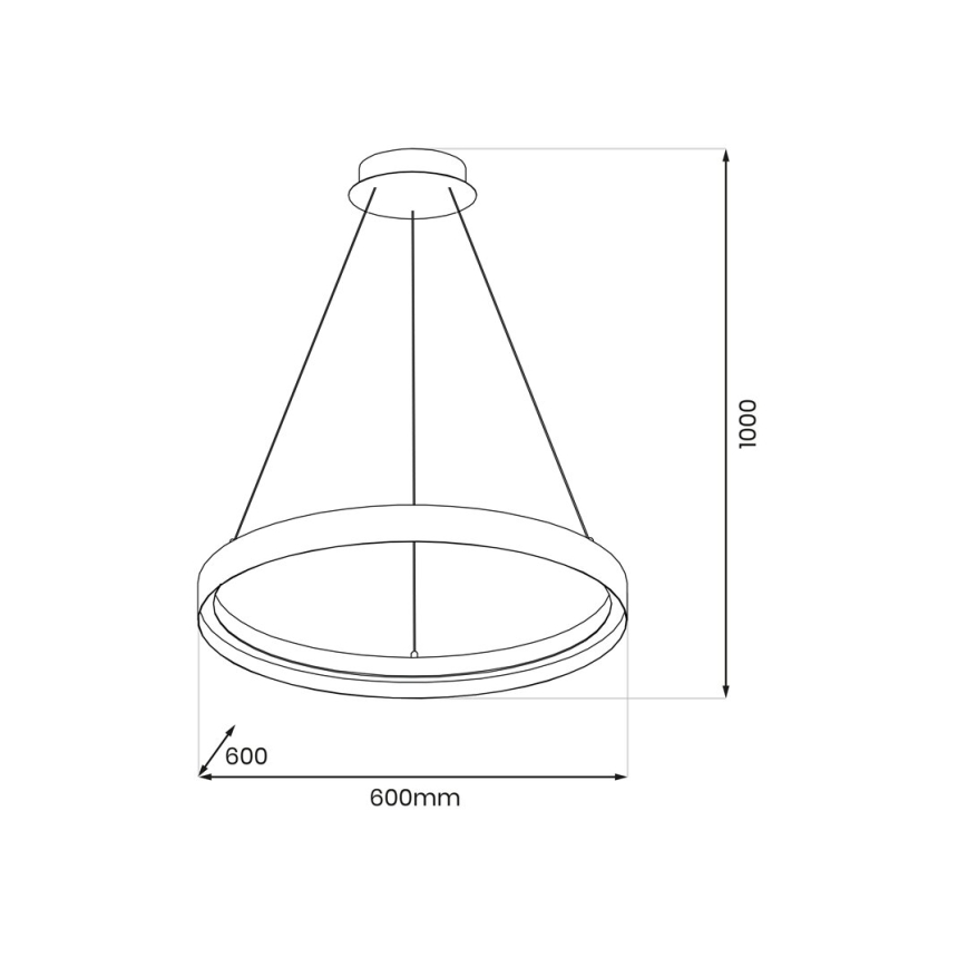 Lámpara LED colgante ORBITA LED/52W/230V blanco/negro