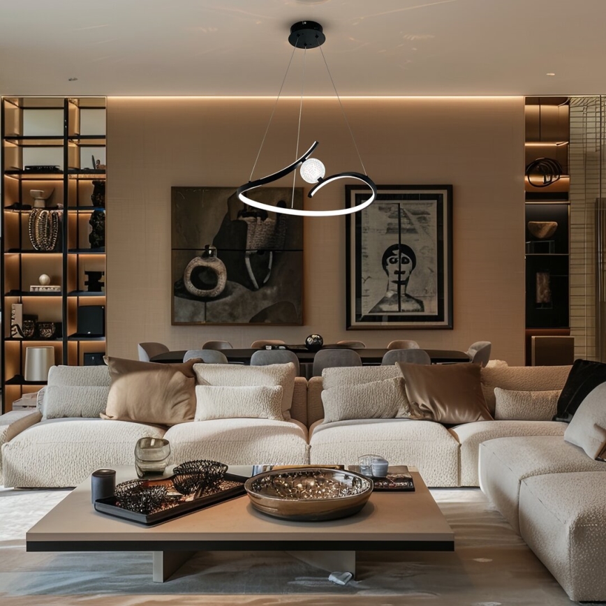 Lámpara LED colgante PERLA LED/34W/230V negro