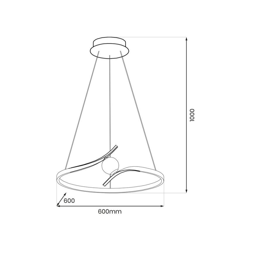 Lámpara LED colgante PERLA LED/34W/230V negro