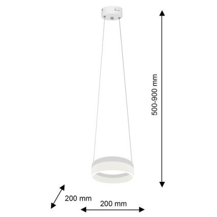 Lámpara LED colgante RING LED/12W/230V