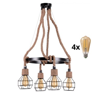 Lámpara LED colgante ROPE ALEGRA 4xE27/10W/230V
