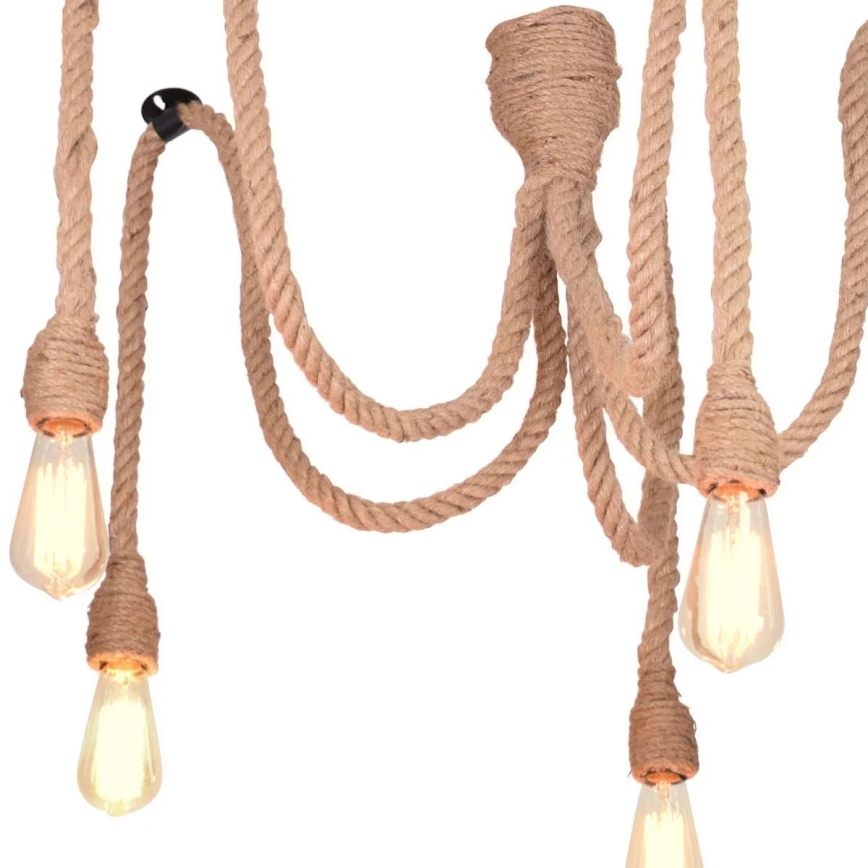 Lámpara LED colgante ROPE CASA 5xE27/10W/230V araña