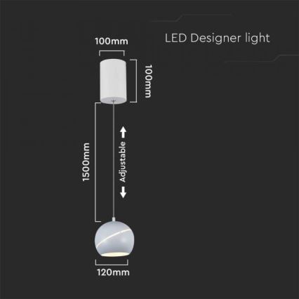 Lámpara LED colgante táctil LED/8,5W/230V 3000K blanco