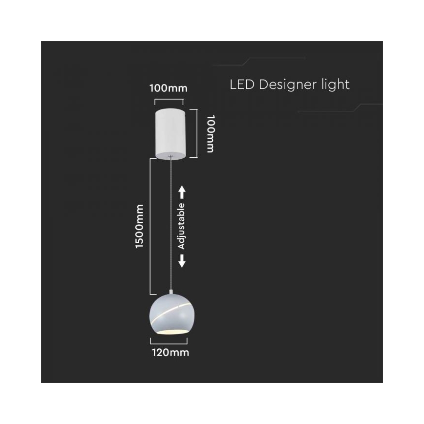Lámpara LED colgante táctil LED/8,5W/230V 3000K blanco