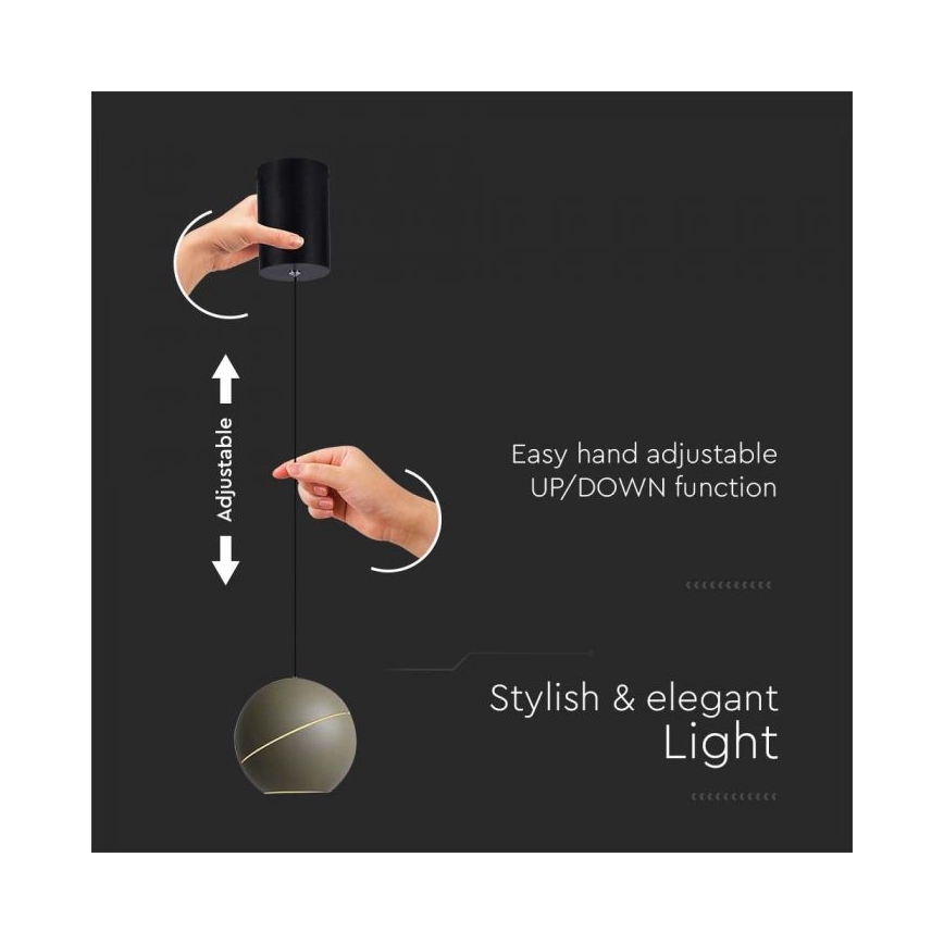 Lámpara LED colgante táctil LED/8,5W/230V 3000K gris