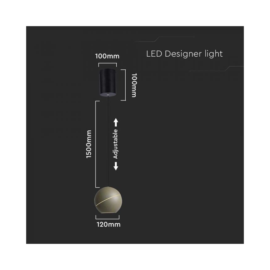 Lámpara LED colgante táctil LED/8,5W/230V 3000K gris
