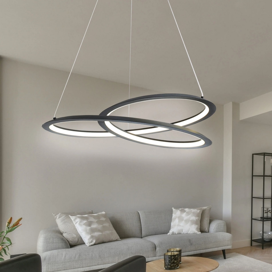 Lámpara LED colgante TANGO LED/44W/230V 4000K diá. 60 cm negro
