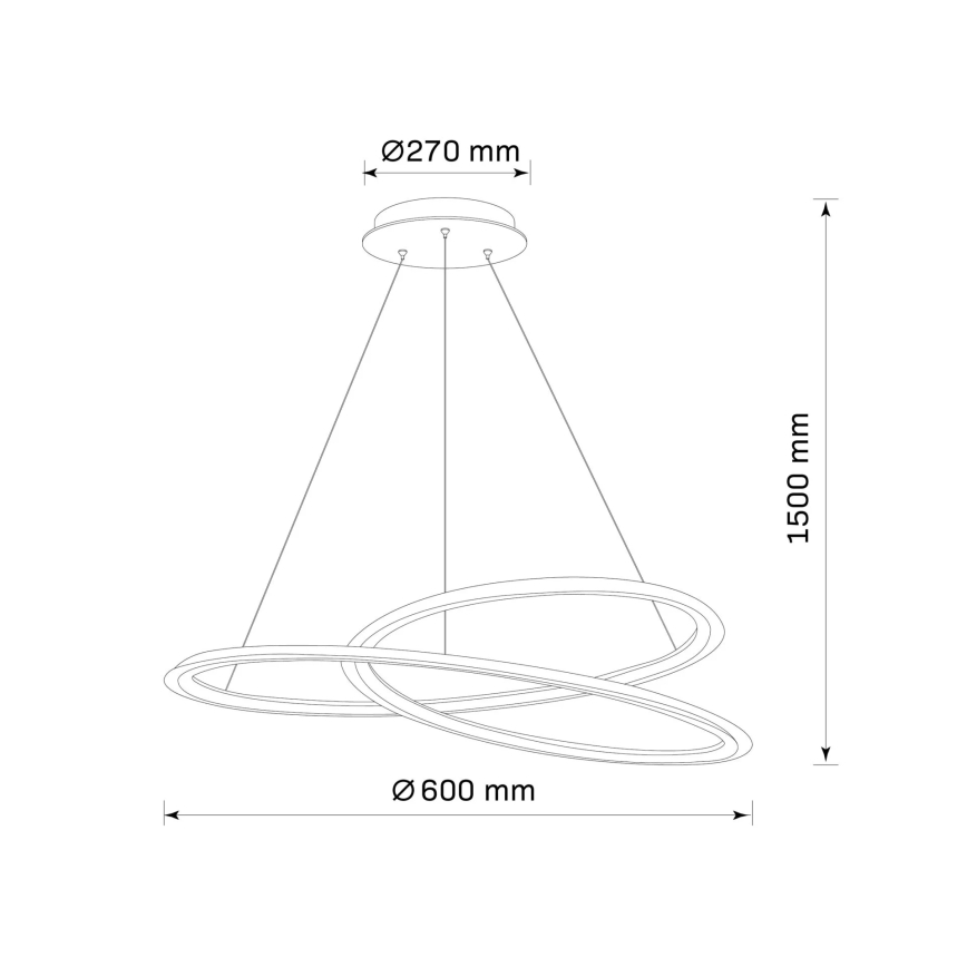 Lámpara LED colgante TANGO LED/44W/230V 4000K diá. 60 cm negro