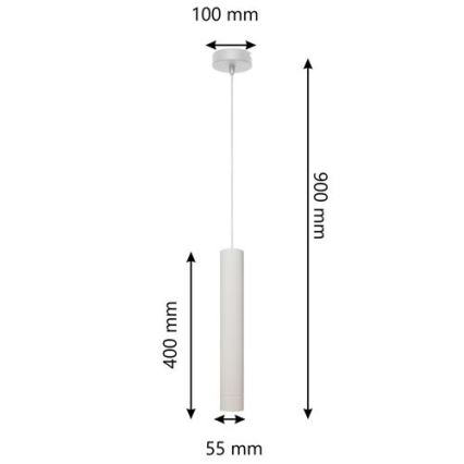 Lámpara LED colgante TUBA 1xGU10/4,8W/230V blanco