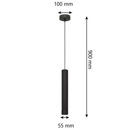 Lámpara LED colgante TUBA 1xGU10/4,8W/230V negro