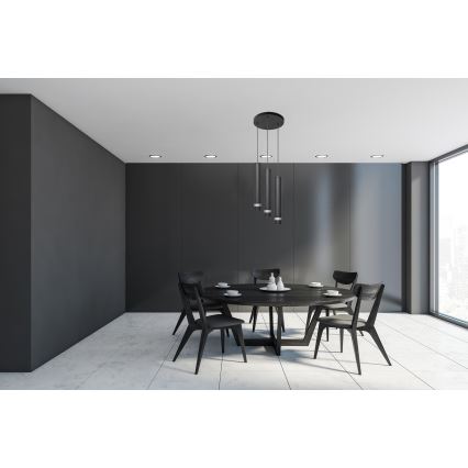 Lámpara LED colgante TUBA 3xGU10/4,8W/230V negro/cromo brillante