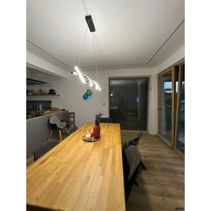 Lámpara LED colgante TWIST LED/37W/230V 4000K 120 cm negro