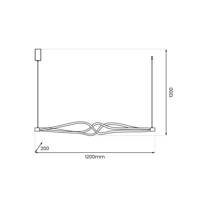 Lámpara LED colgante TWISTER LED/56W/230V negro