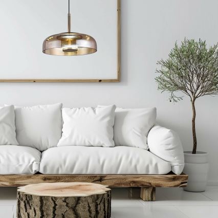 Lámpara LED colgante VETRO LED/6W/230V diá. 23 cm beige/negro