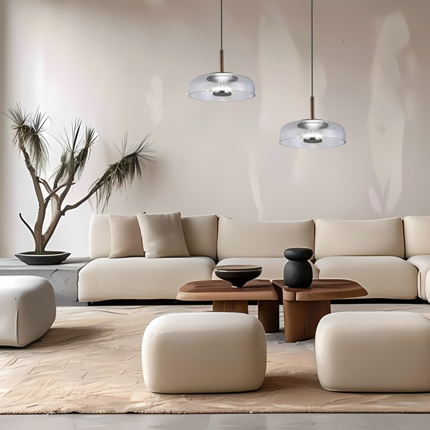 Lámpara LED colgante VETRO LED/6W/230V diá. 23 cm gris/negro