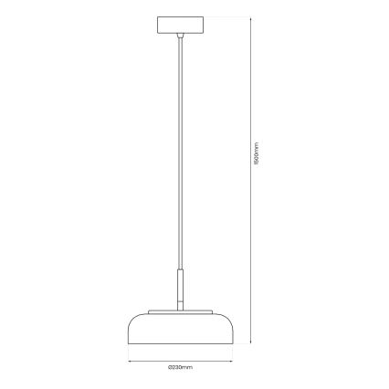 Lámpara LED colgante VETRO LED/6W/230V diá. 23 cm gris/negro