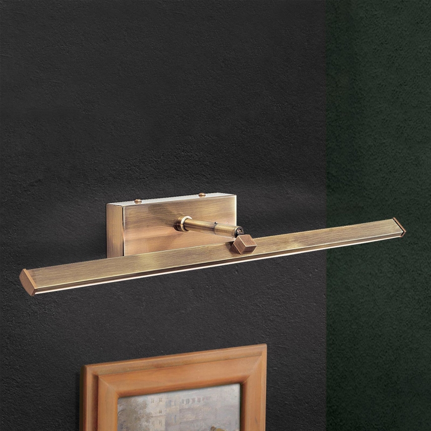 Lámpara LED de cuadro PUBLIO LED/10W/230V 50 cm dorado/pátina
